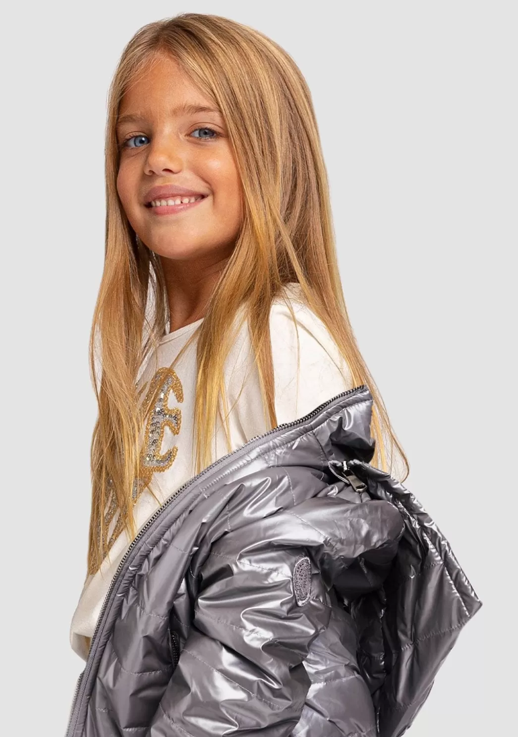 Shop Anorak De Niña Plata Chaquetas