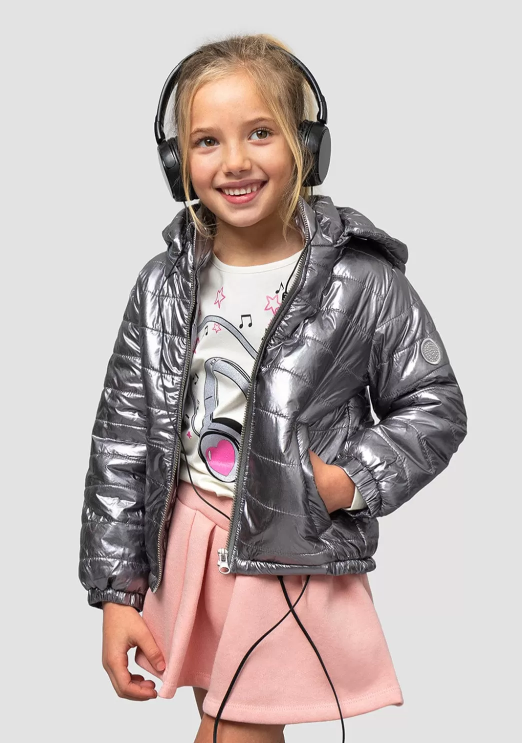 Flash Sale Anorak De Niña Plomo Chaquetas