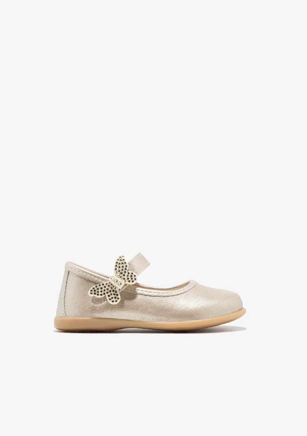 Best Sale Bailarinas De Bebé Mariposa Oro Bailarinas | Zapatos De Ceremonia