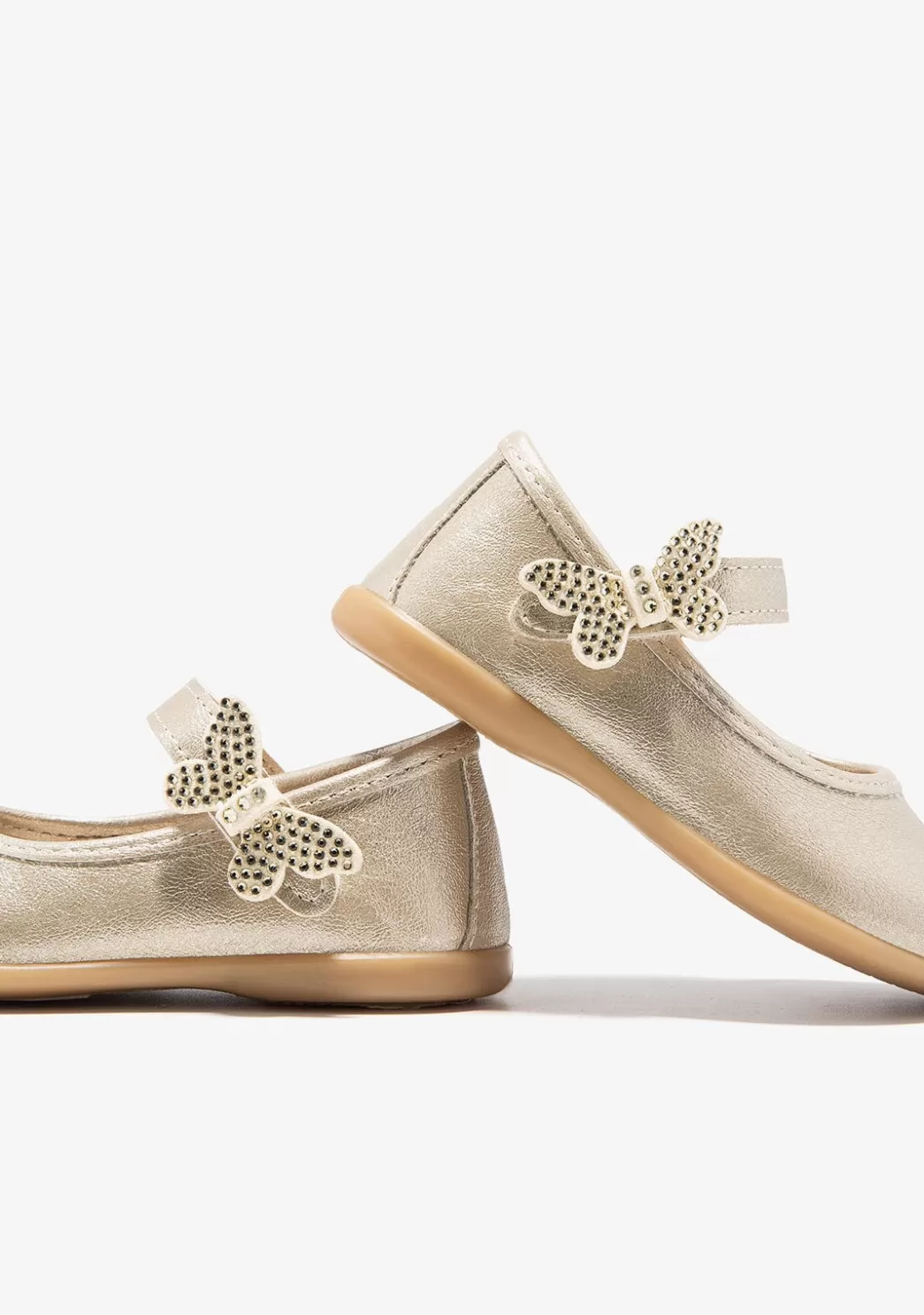 Best Sale Bailarinas De Bebé Mariposa Oro Bailarinas | Zapatos De Ceremonia