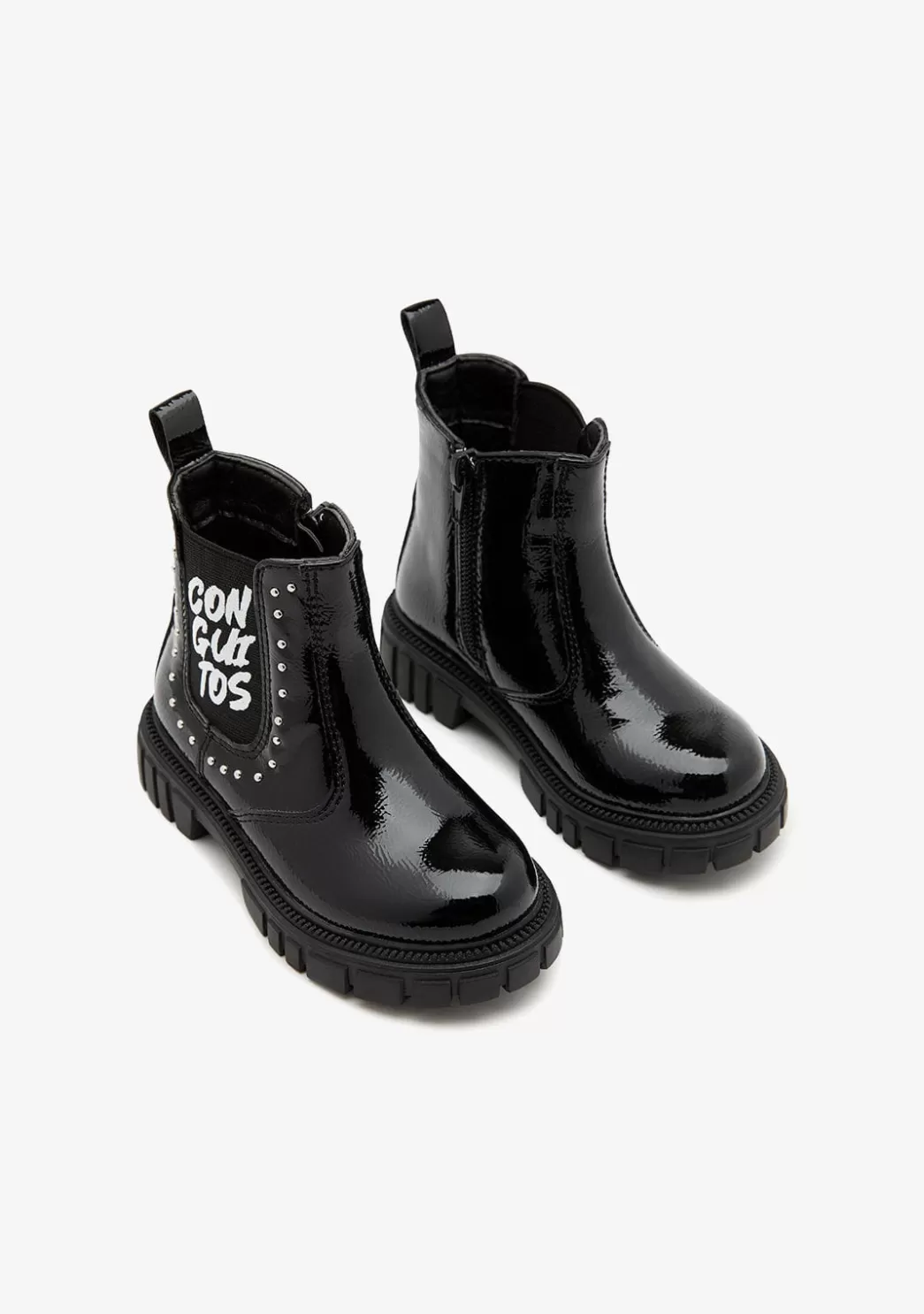 Best Sale Botas Charol Letras Negro Botas