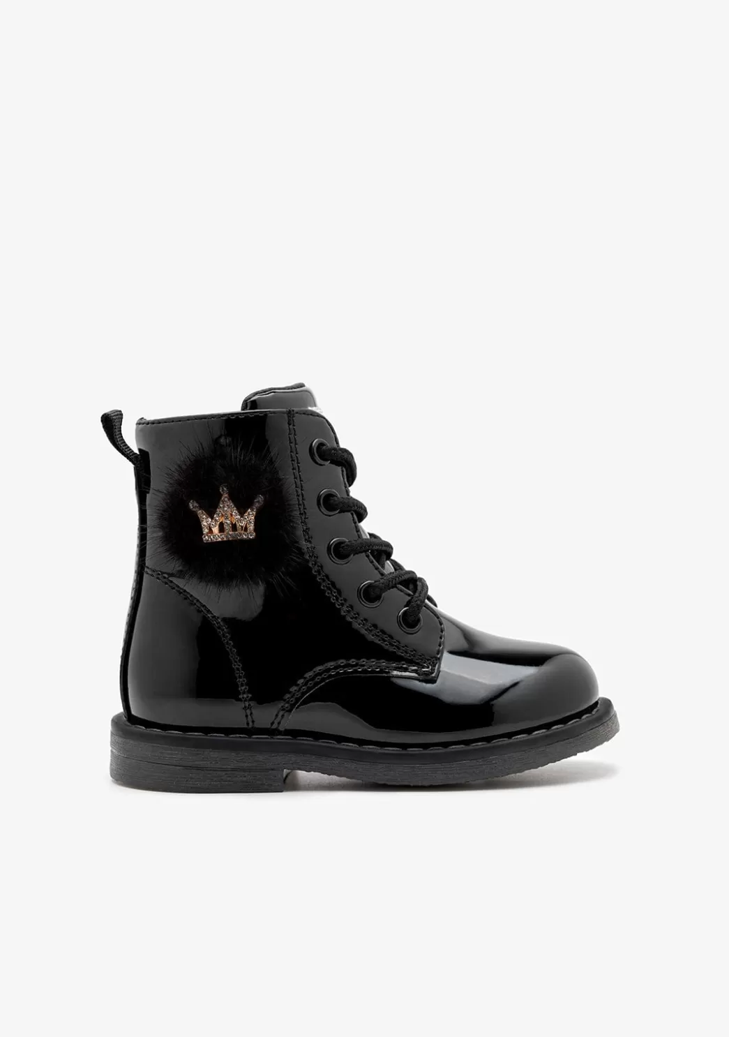 Cheap Botas De Cordones Corona Negro Botas