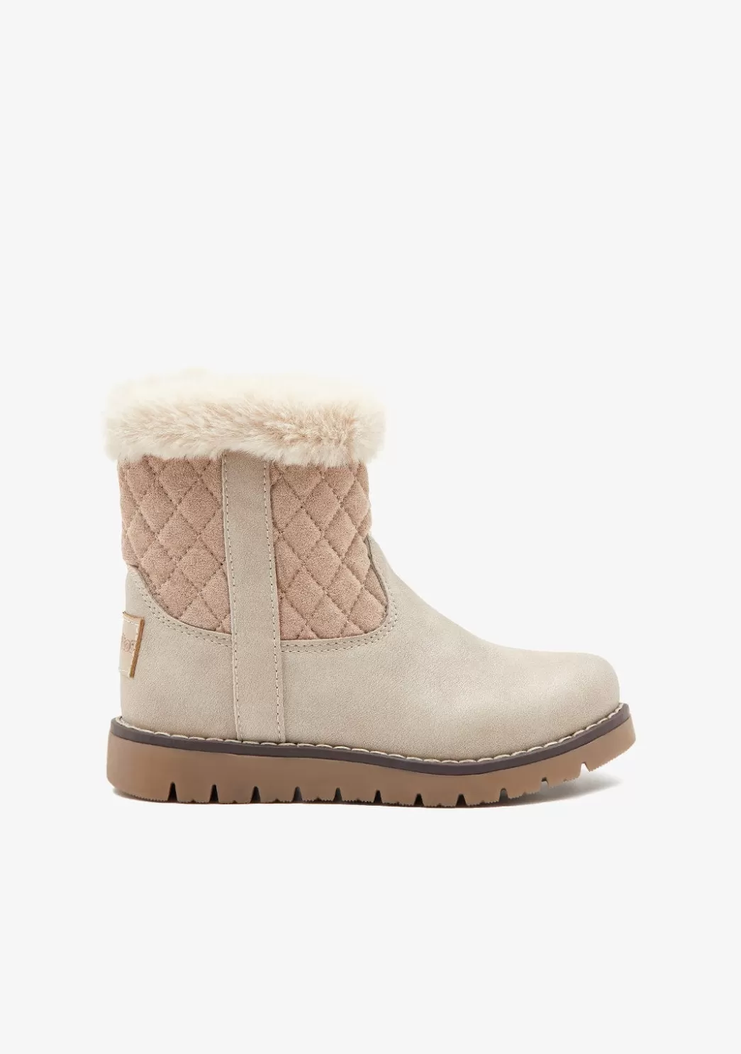 Discount Botas De Felpa De Diamante Beige Botas