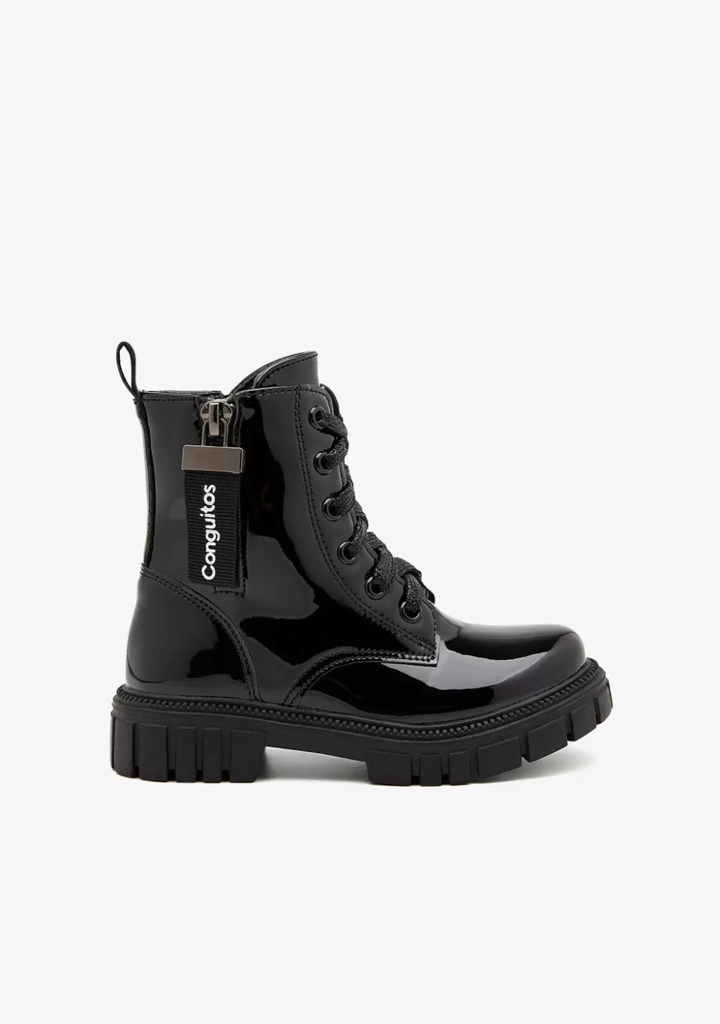 Sale Botas Militares Charol Negro Botas