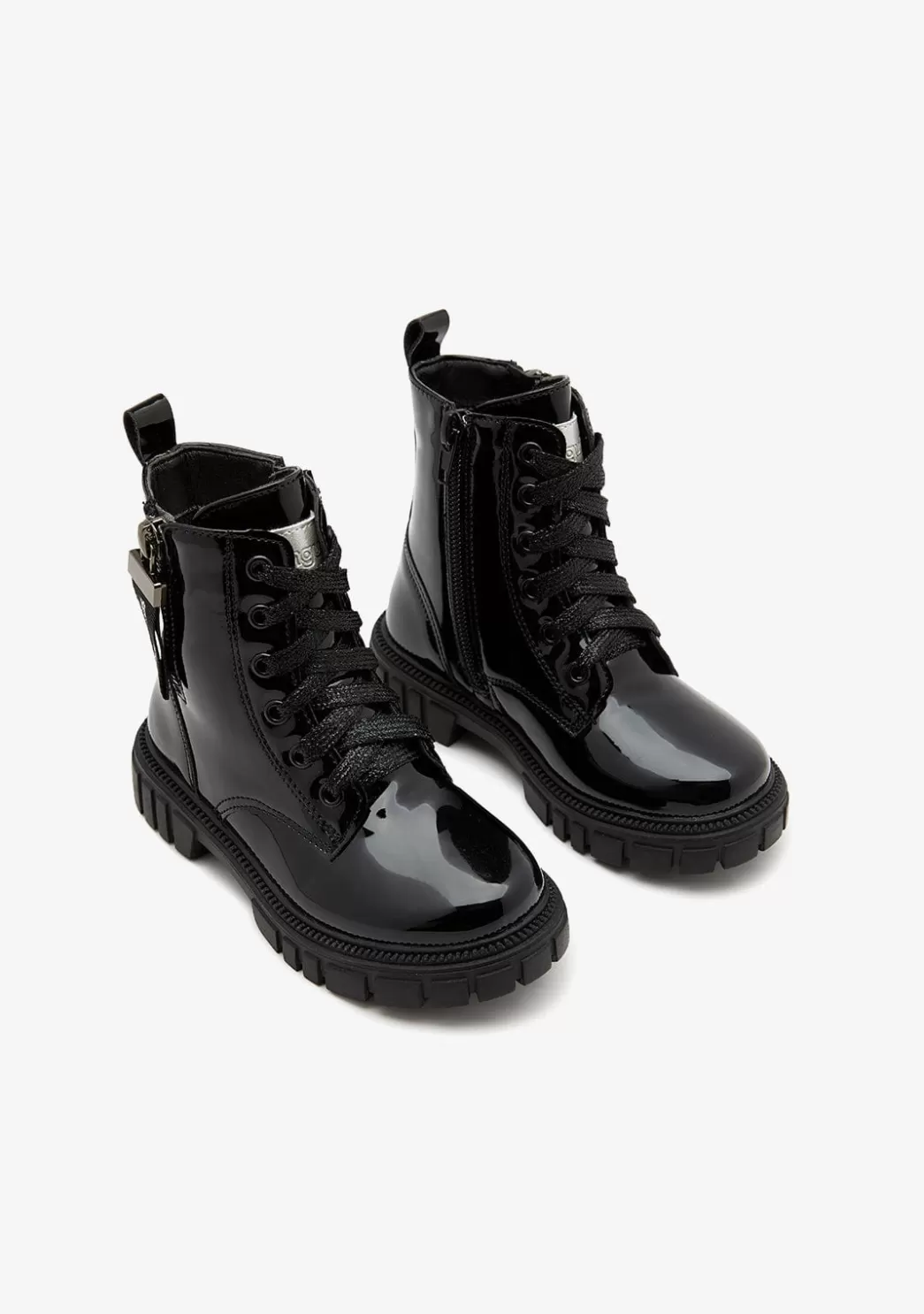 Sale Botas Militares Charol Negro Botas