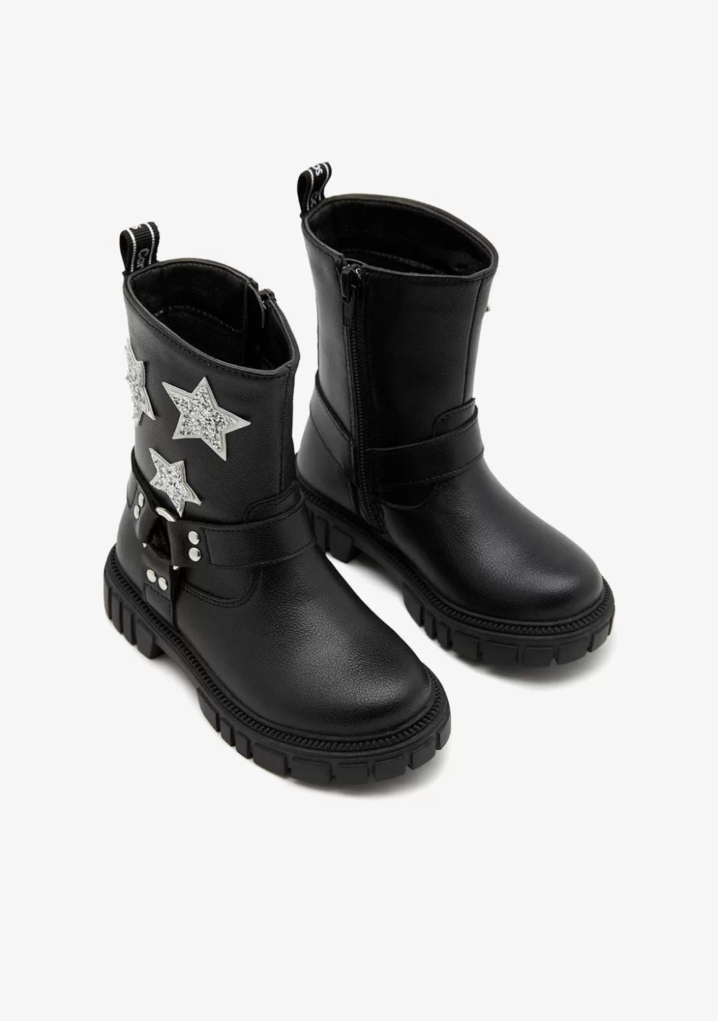 Shop Botas Militares Estrellas Negro Botas