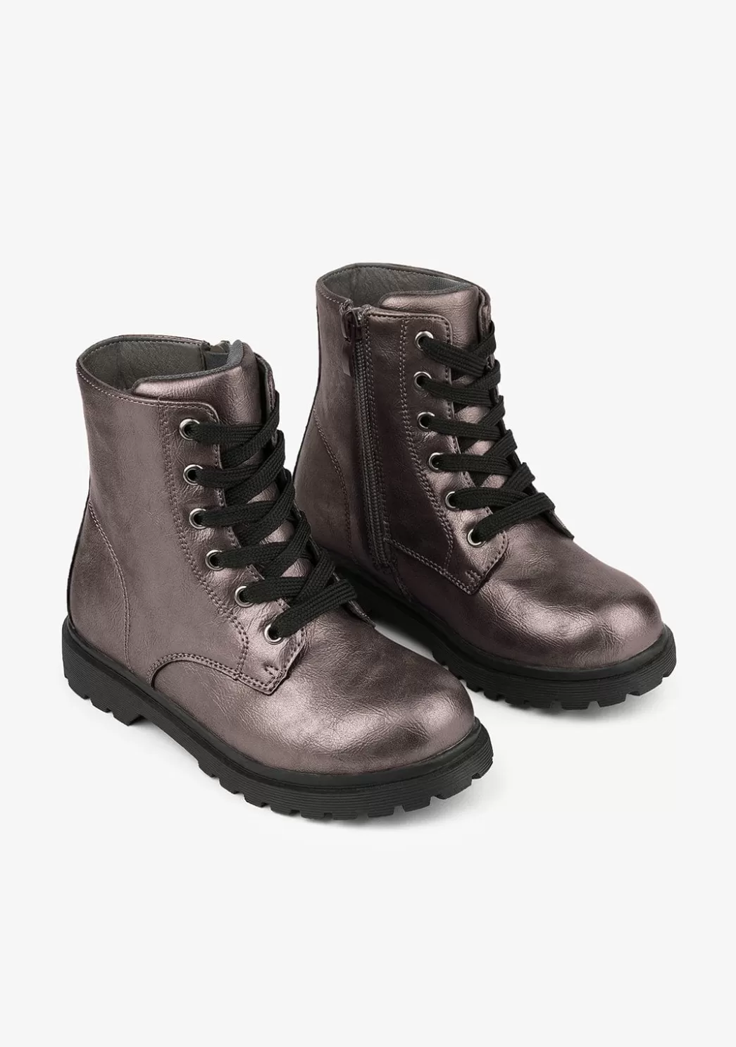 Cheap Botas Militares Metalizado Bronce Botas