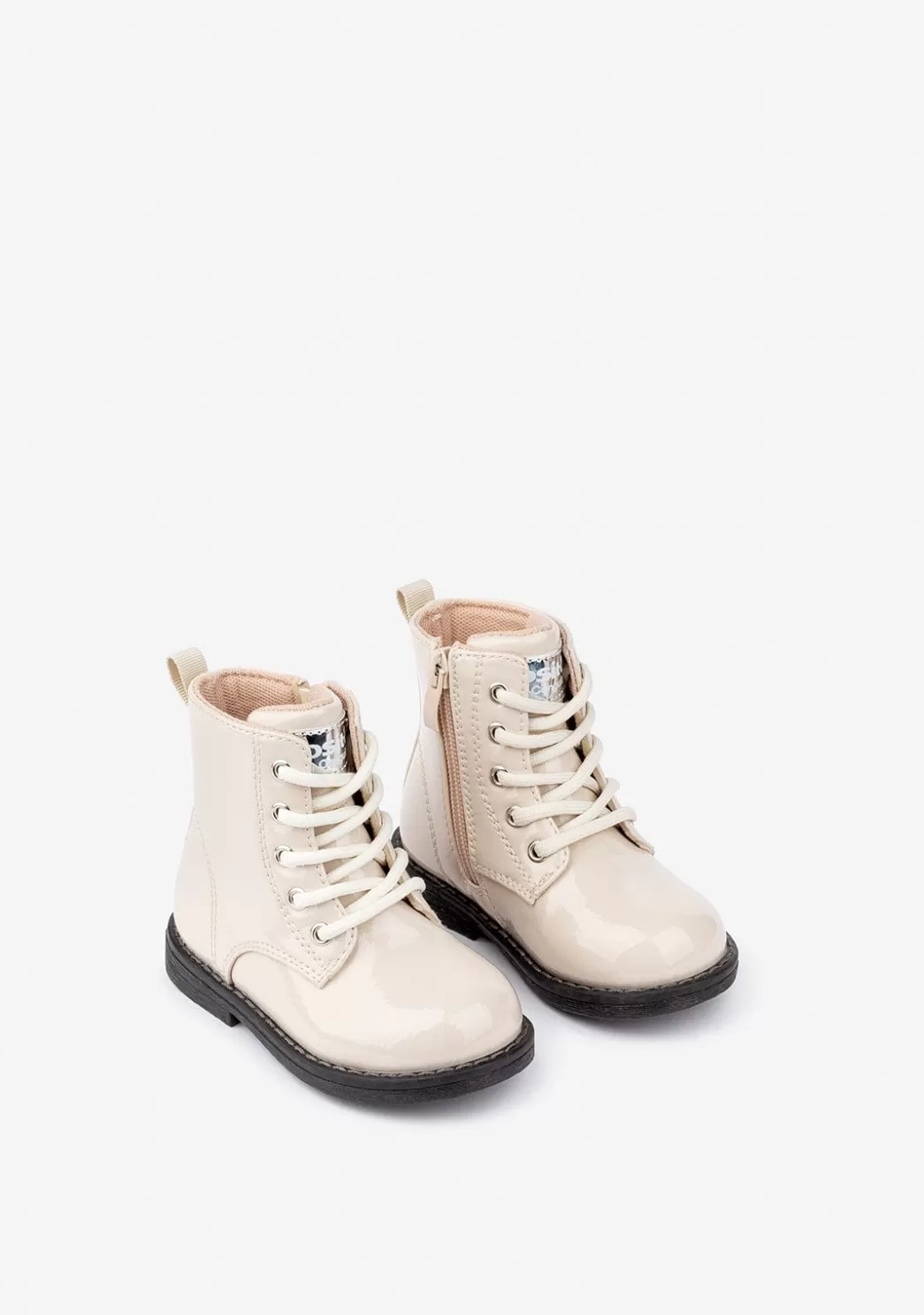 Outlet Botines De Bebé Charol Sintético Beige Botas | Botas