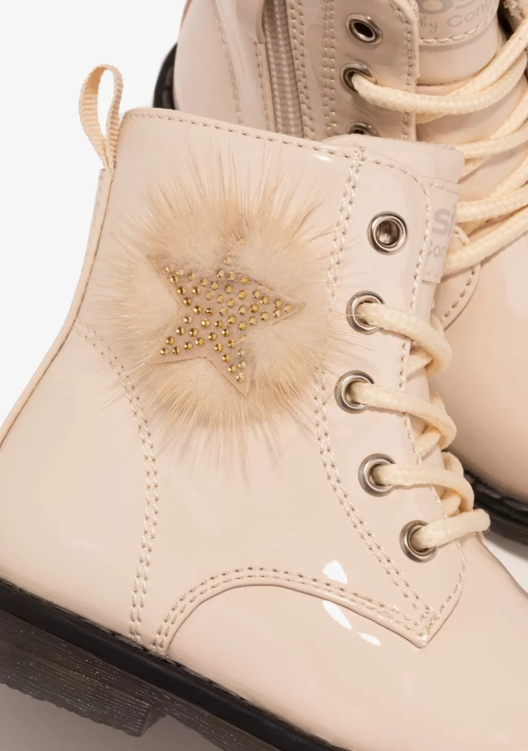 Cheap Botines De Bebé Pompon Cordones Beige Botas | Botas