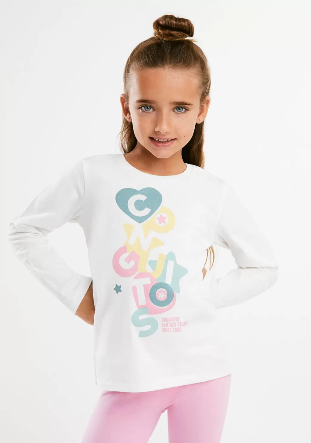 Store Camiseta Blanca Formas Multicolor Camisetas | Camisetas Manga Larga