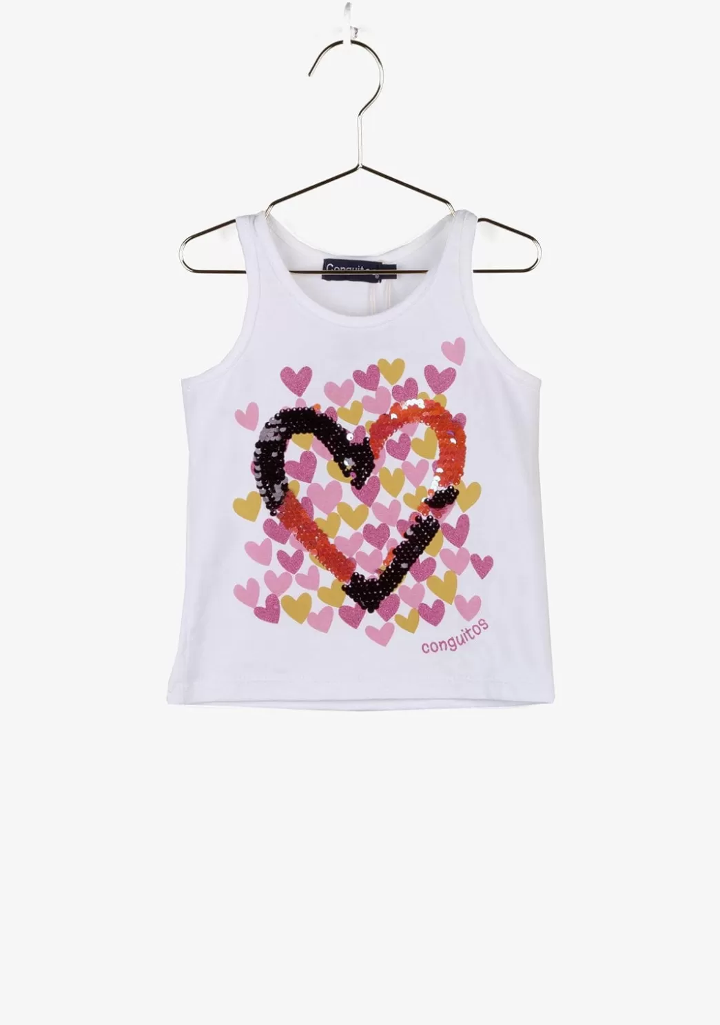 Online Camiseta De Niña Corazones Blanca Camisetas