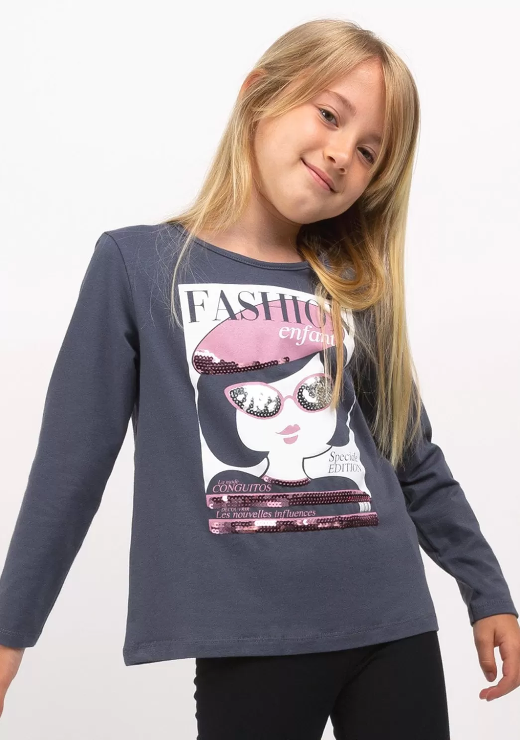 Shop Camiseta De Niña Fashion Marengo Camisetas | Camisetas Manga Larga