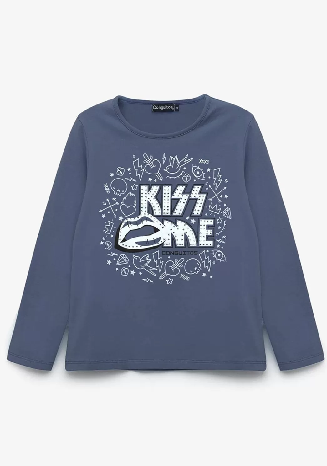 Best Sale Camiseta De Niña Kiss Gris Antracita Camisetas | Camisetas Manga Larga