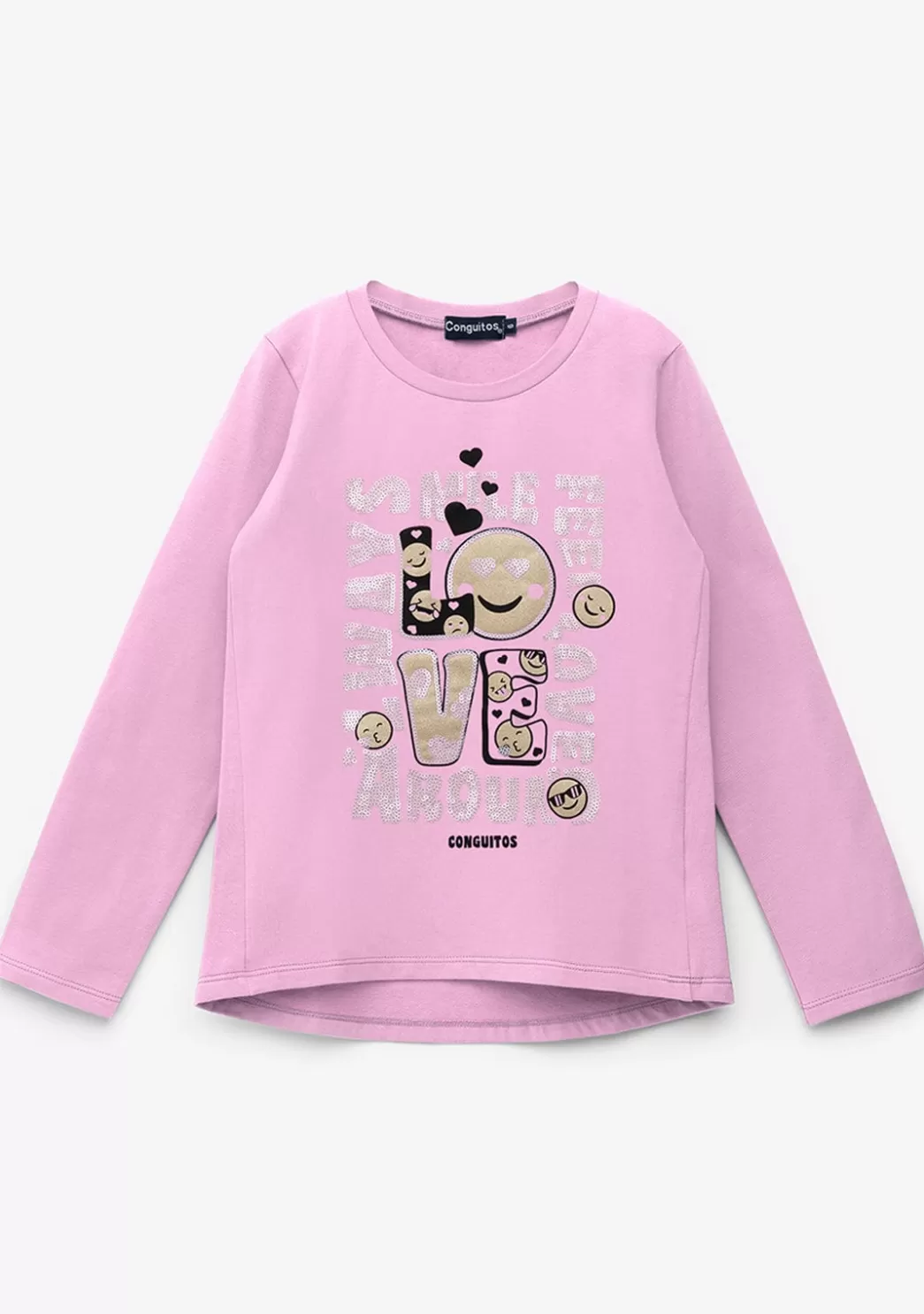 Best Camiseta De Niña LOVE Rosa Camisetas | Camisetas Manga Larga