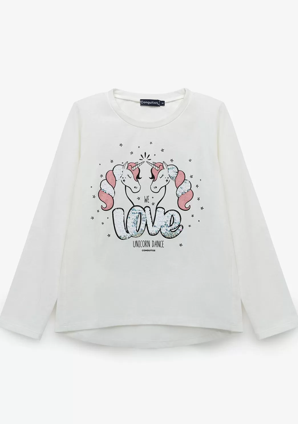 Outlet Camiseta De Niña Unicornios Blanco Camisetas | Camisetas Manga Larga