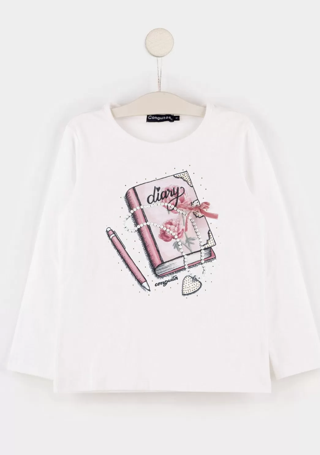 Clearance Camiseta Niña Blanca Diario Camisetas | Camisetas Manga Larga