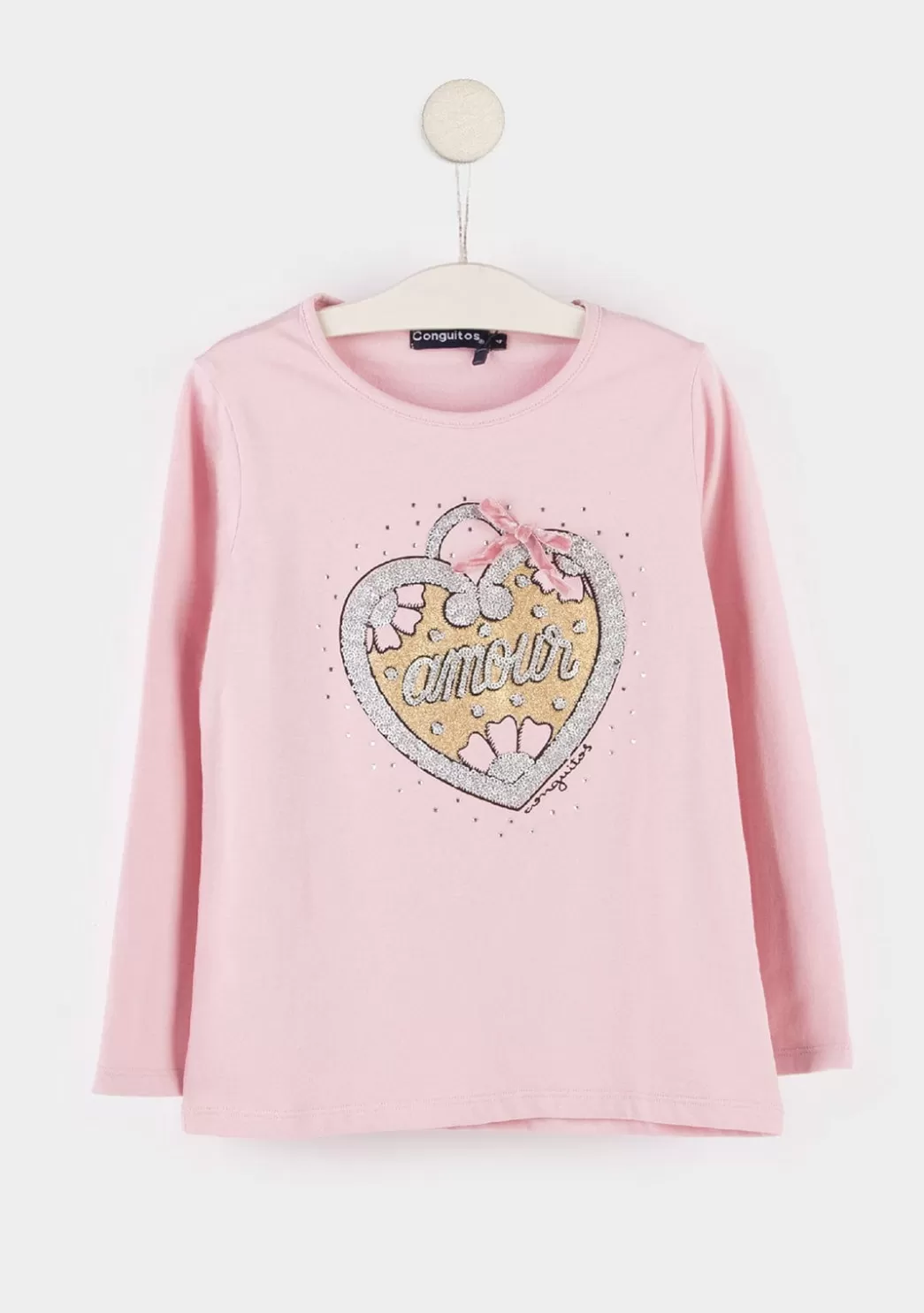 Cheap Camiseta Niña Corazón Rosa Camisetas | Camisetas Manga Larga