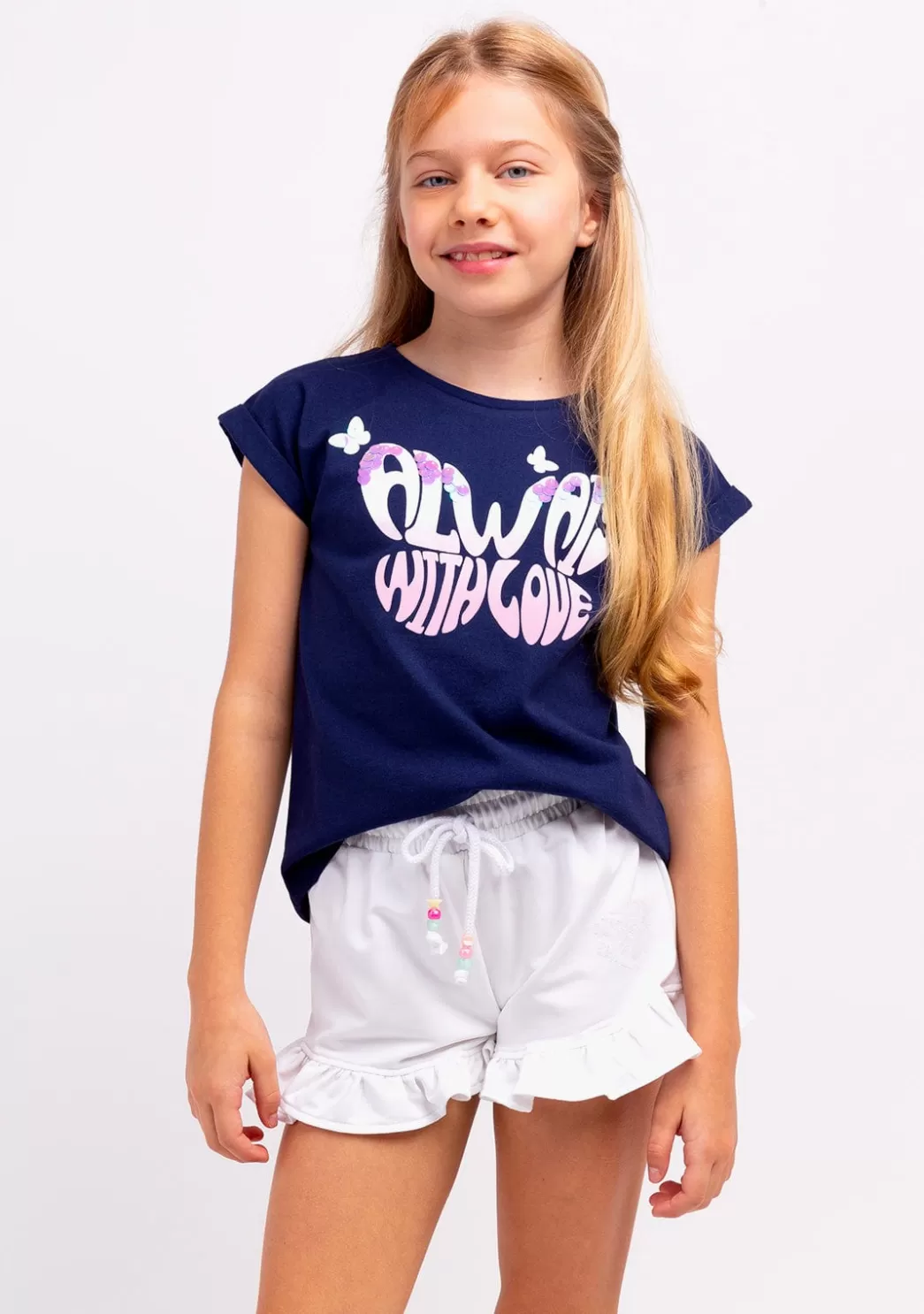 Best Camiseta Niña Estampado Mariposas Marino Camisetas