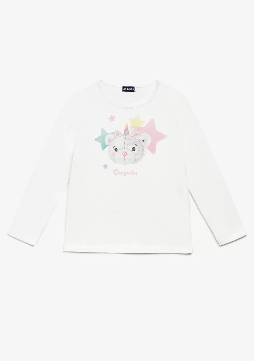 Store Camiseta Osita Estrellas Blanco Camisetas | Camisetas Manga Larga