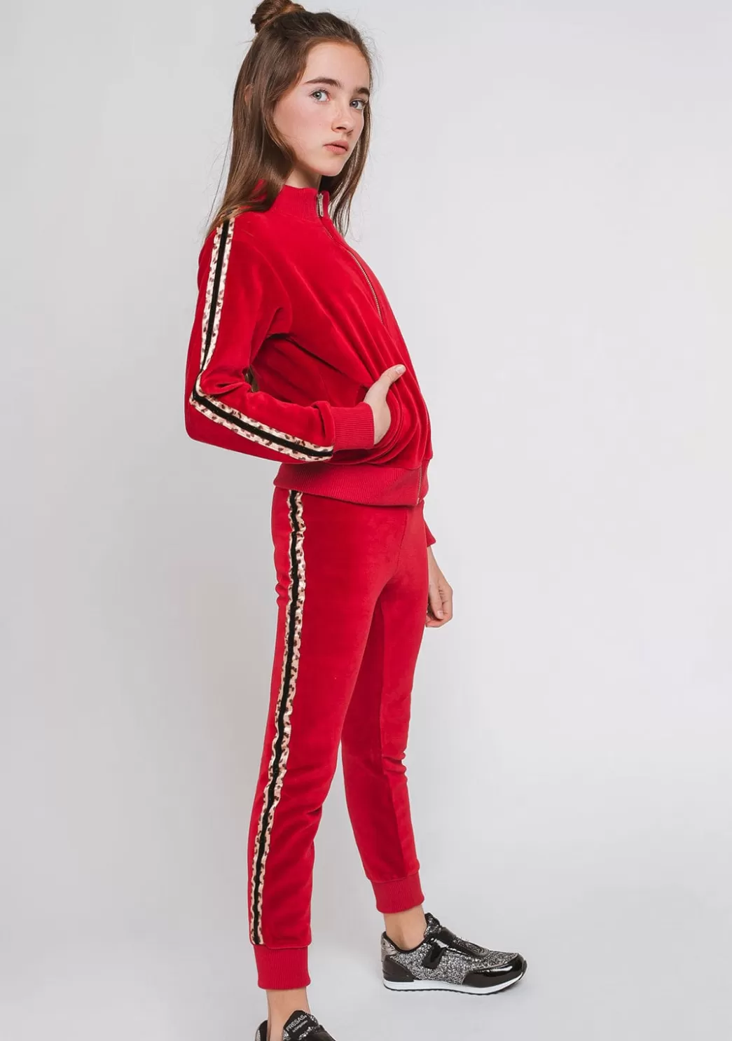 Store Chaqueta De Chandal Terciopelo Roja Chaquetas | Sudaderas