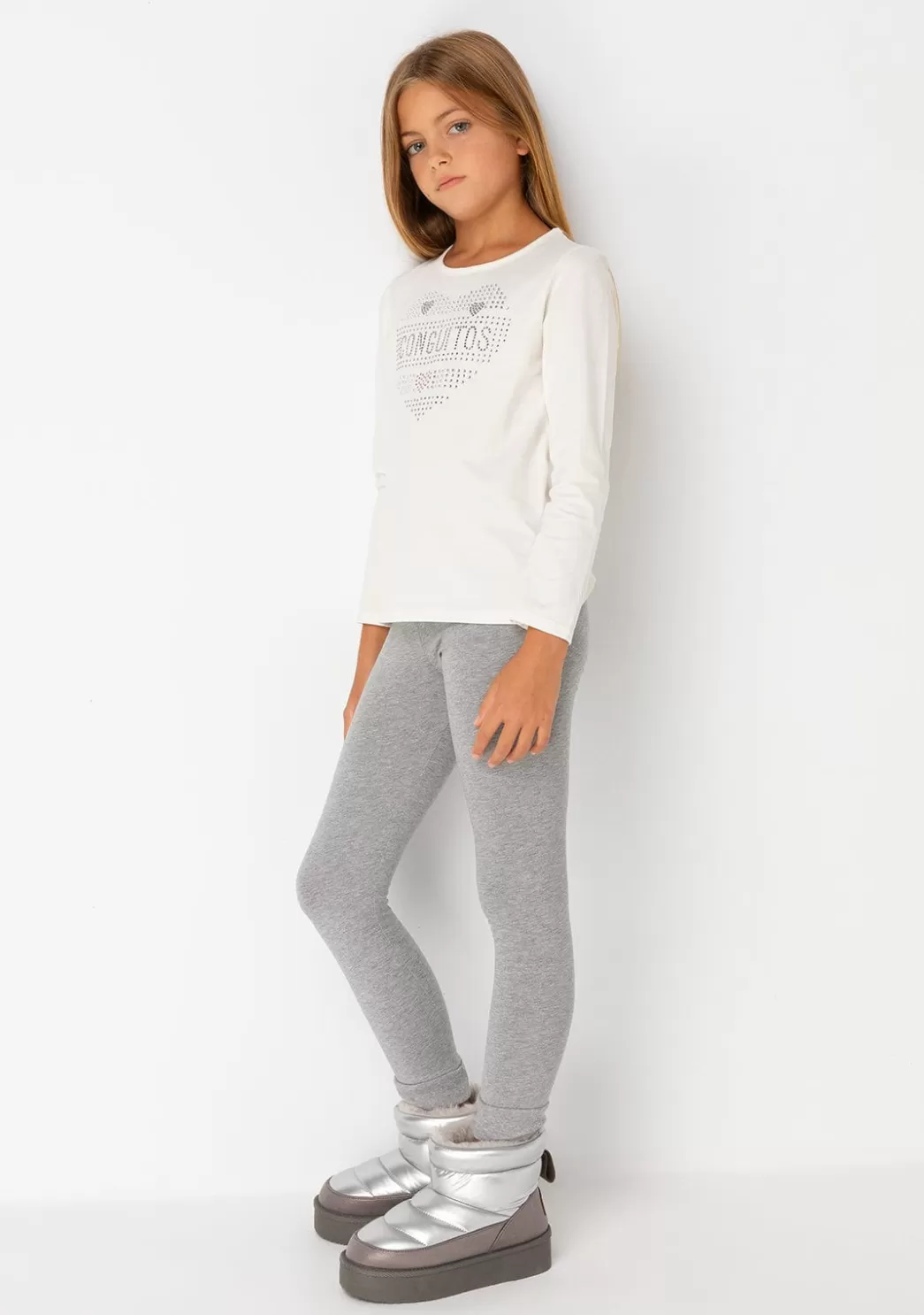 Flash Sale Joggers De Niña Jersey Gris Pantalones Y Leggins