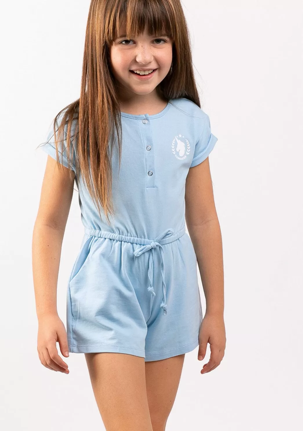 Fashion Mono De Niña Felpa Liso Celeste Vestidos De Verano | Shorts