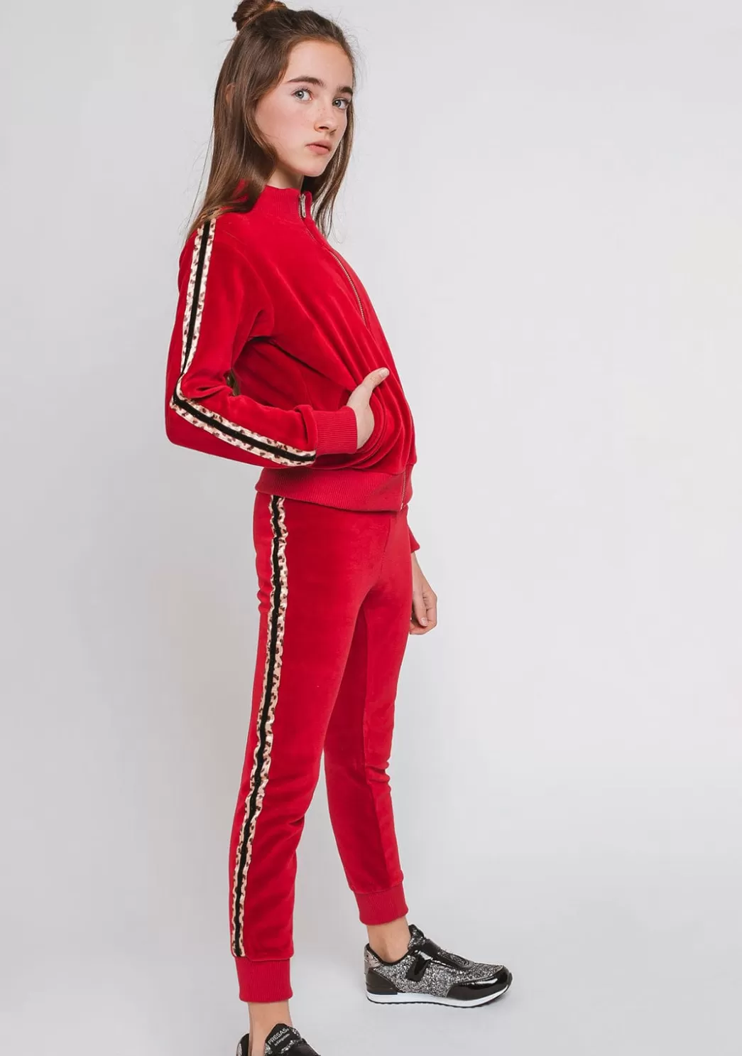 Clearance Pantalones Jogging Niña Rojo Pantalones Y Leggins