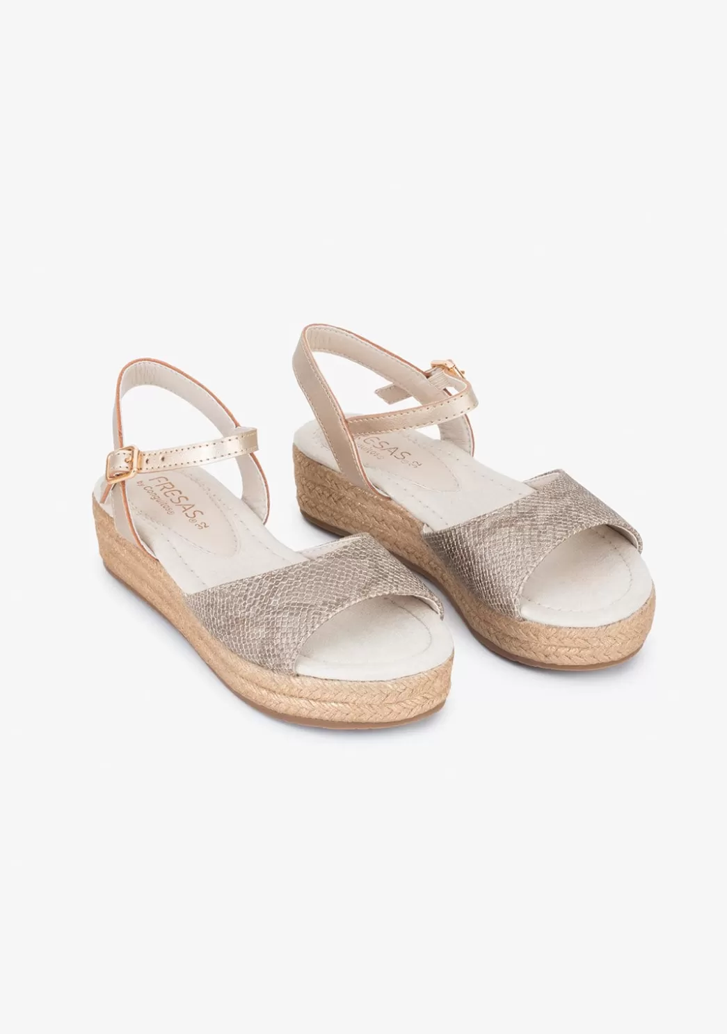 Sale Sandalias Cuña De Niña Serpiente Plata Sandalias | Alpargatas