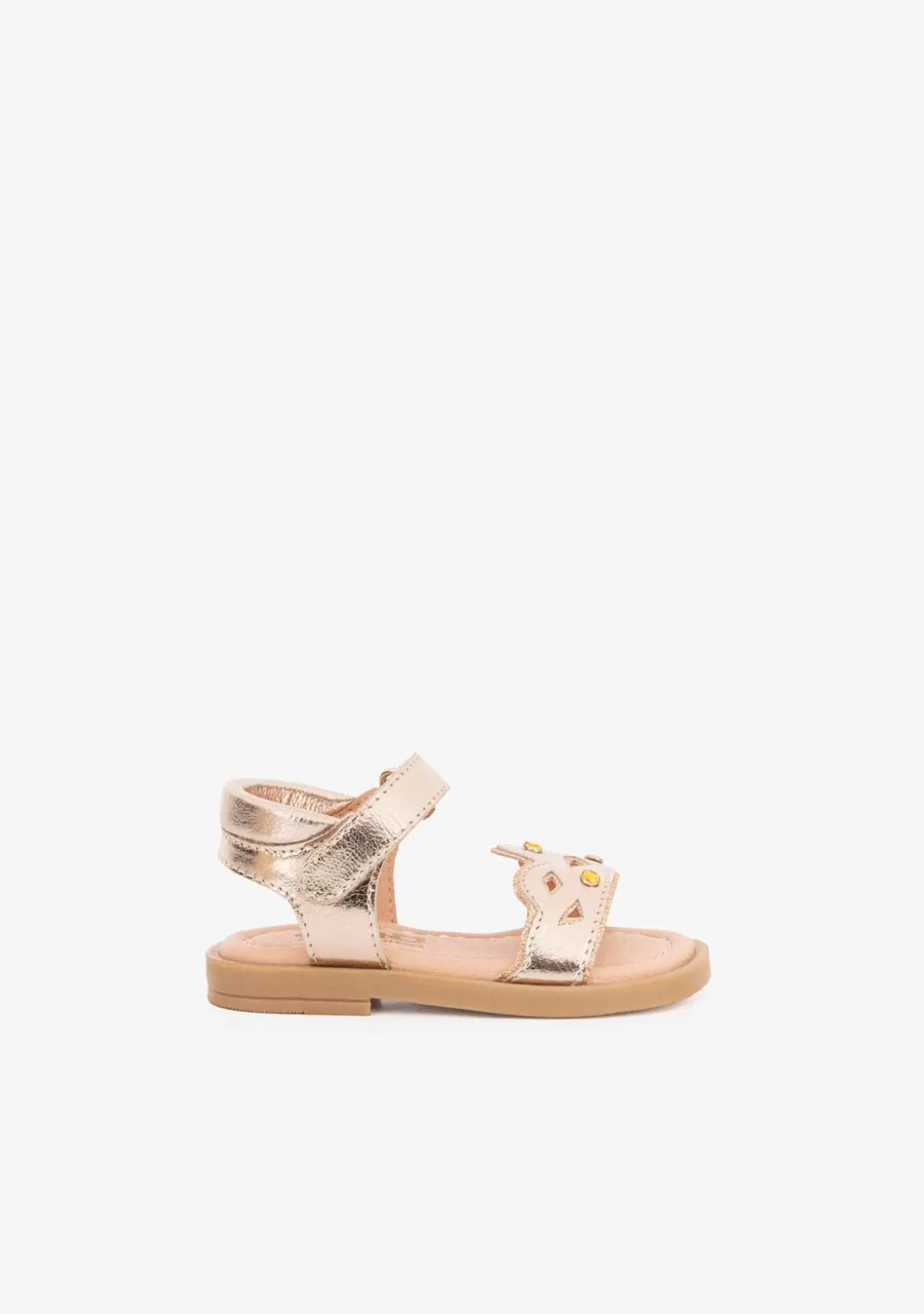 Flash Sale Sandalias De Bebé Corona Piel Platino Sandalias