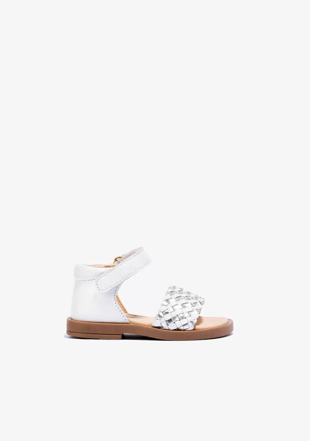 Shop Sandalias De Bebé Napa Blanco Plata Sandalias | Sandalias