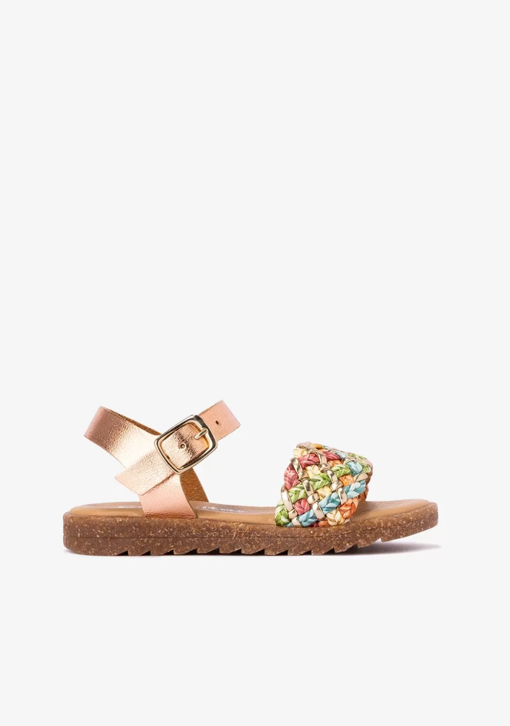 Hot Sandalias De Niña Hebilla Metalizado Multicolor Sandalias