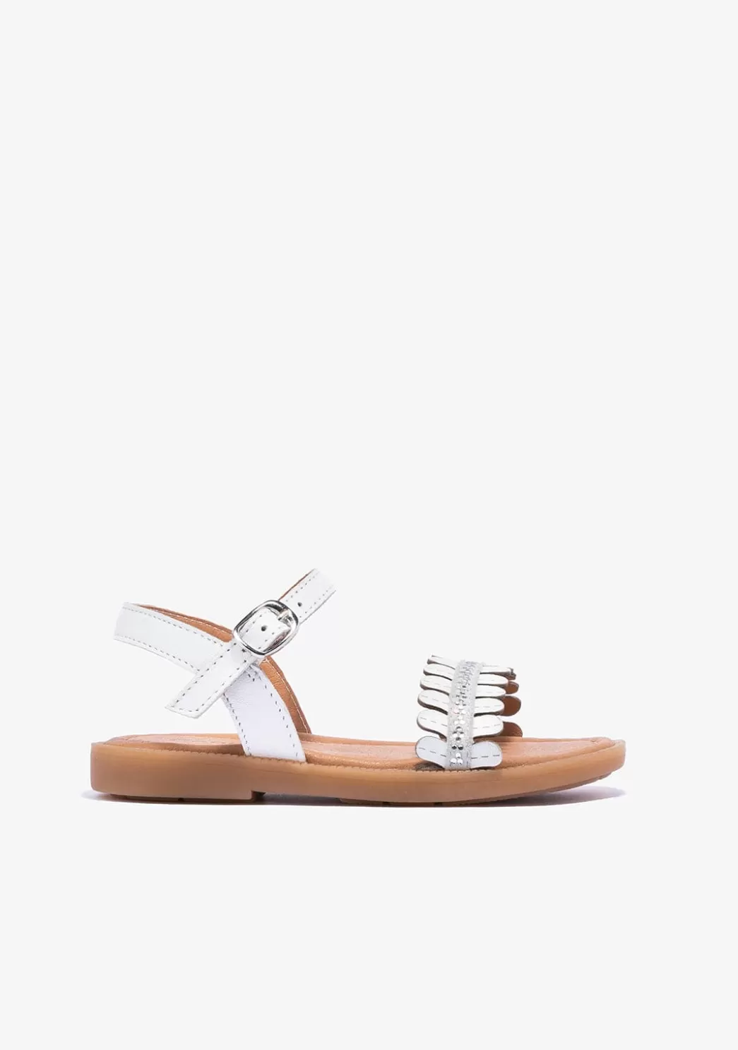 Shop Sandalias De Niña Hebilla Strass Napa Blanco Sandalias | Zapatos De Ceremonia