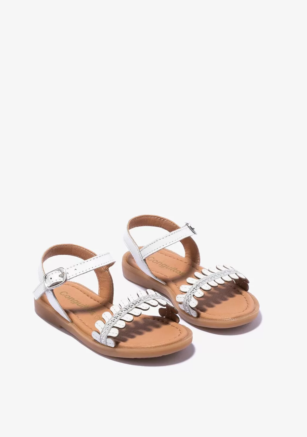 Shop Sandalias De Niña Hebilla Strass Napa Blanco Sandalias | Zapatos De Ceremonia