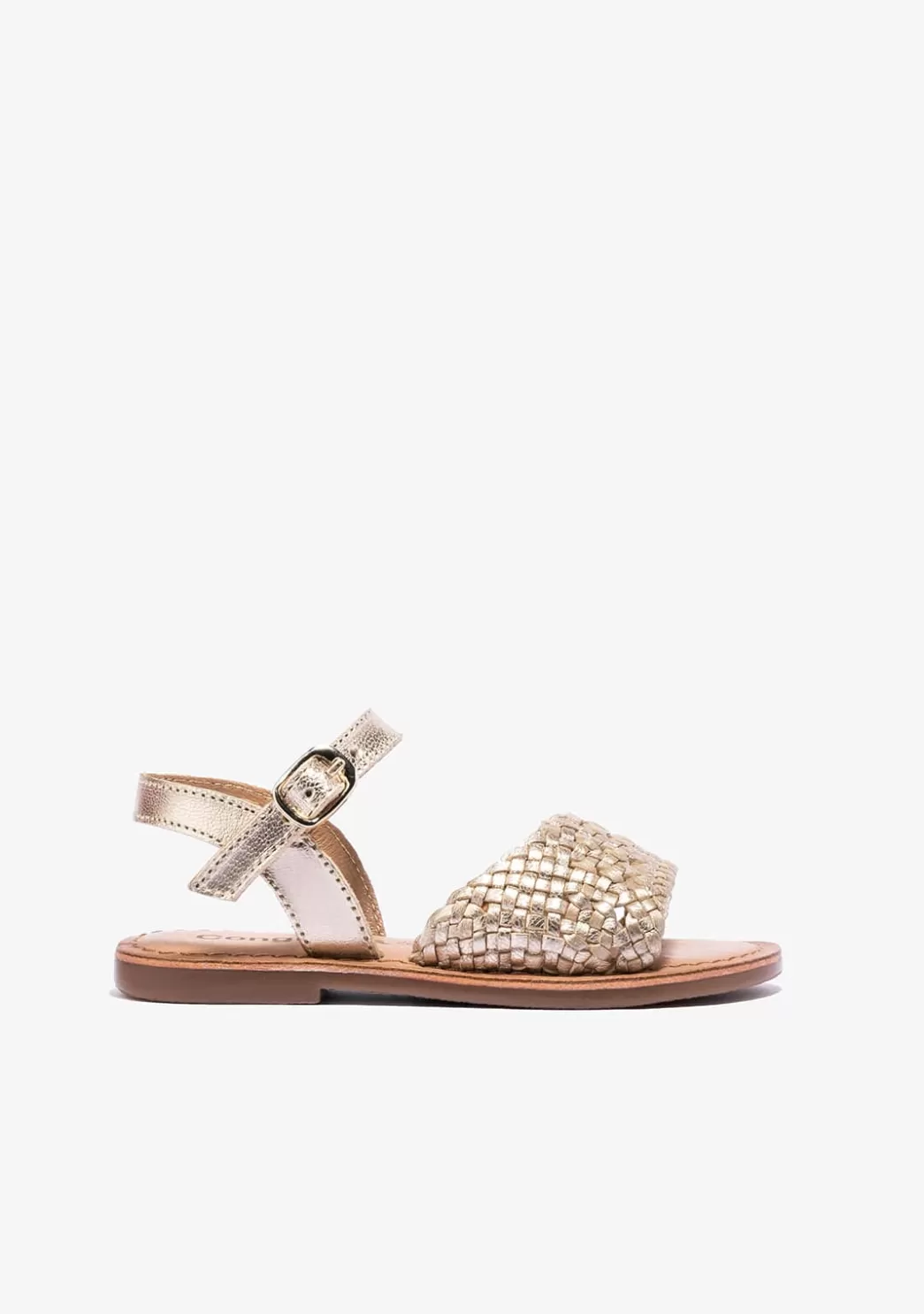 Discount Sandalias De Niña Hebilla Textura Napa Oro Sandalias | Zapatos De Ceremonia