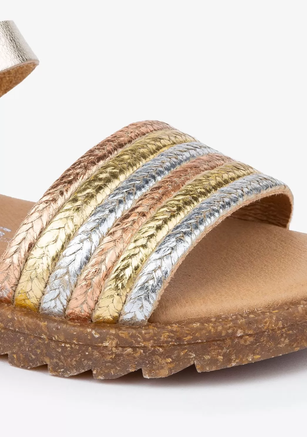 Shop Sandalias De Niña Metalizado Piel Multicolor Sandalias