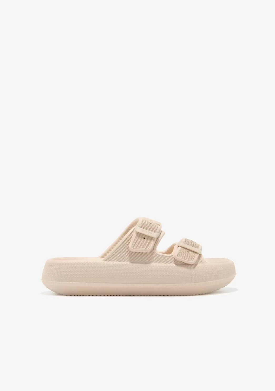 Cheap Sandalias Doble Hebilla Beige Sandalias | Sandalias