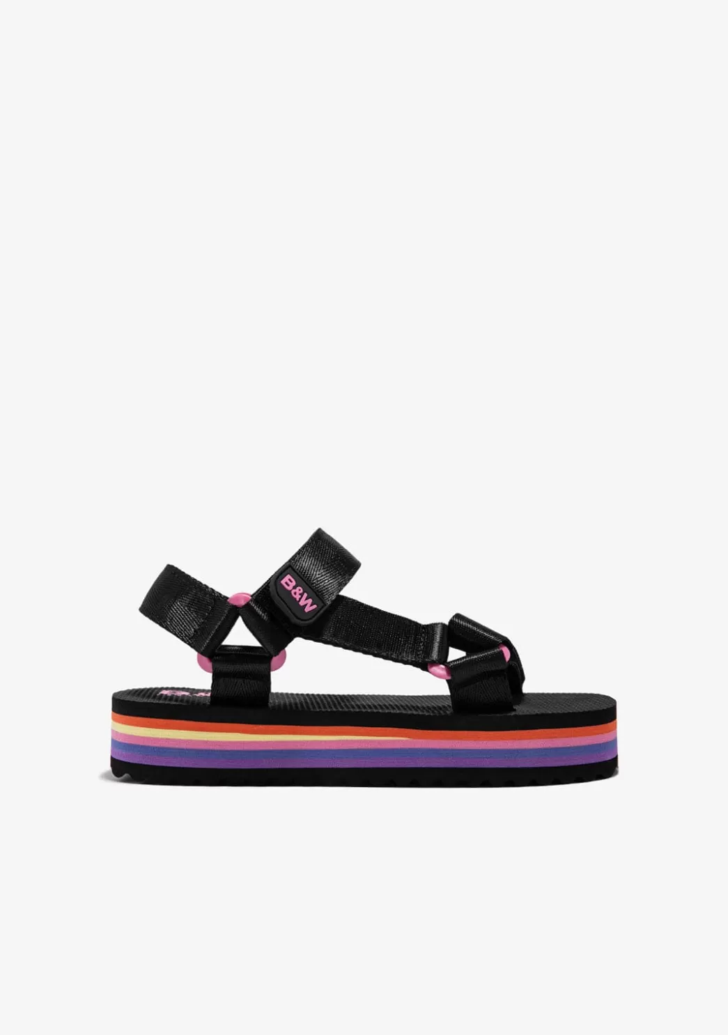 Flash Sale Sandalias Plataforma Negro B&W Sandalias | Chanclas