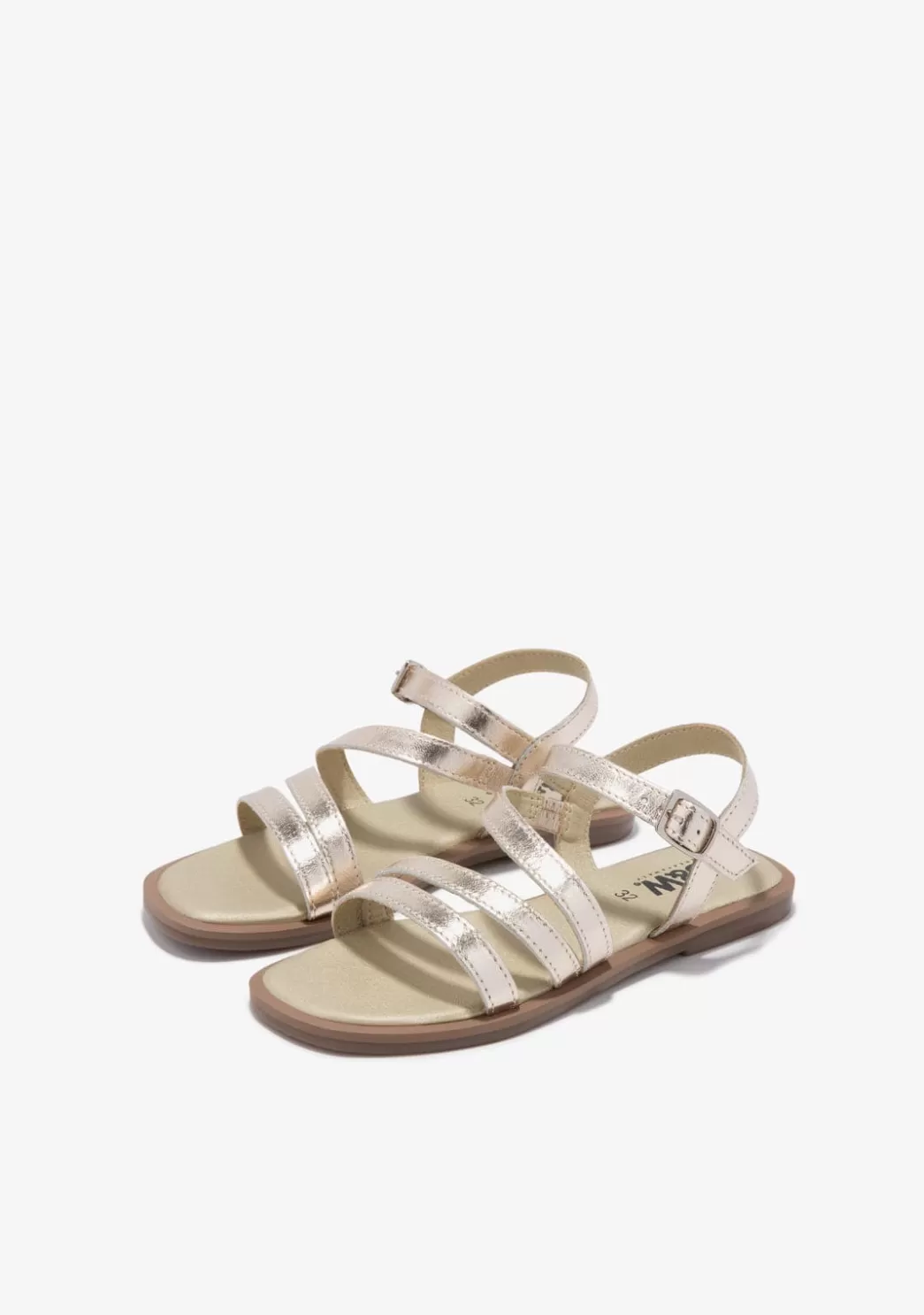 Shop Sandalias Tiras Oro B&W Sandalias | Sandalias