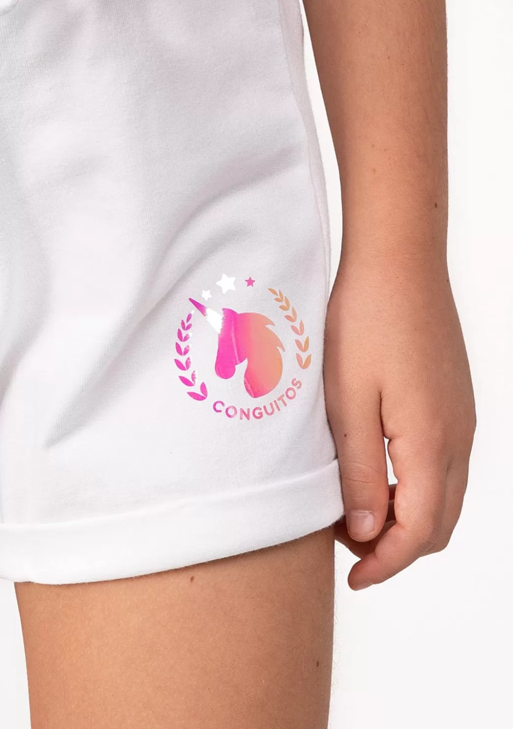 Cheap Short Deportivo De Niña Liso Unicornio Blanco Shorts