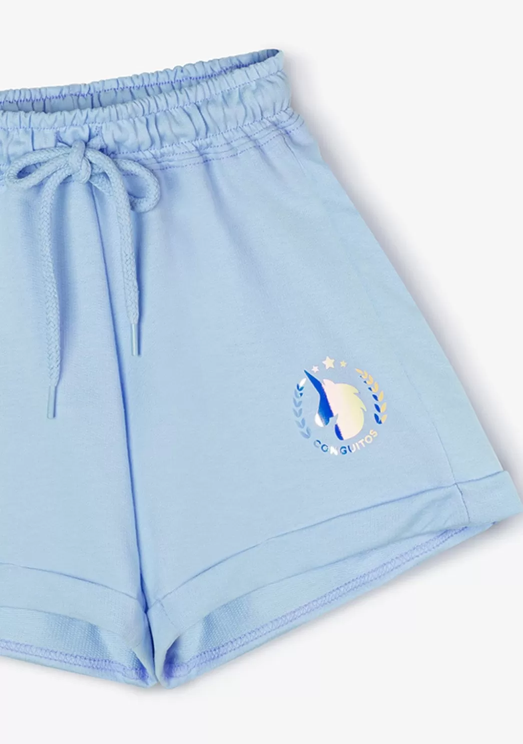 Best Sale Short Deportivo De Niña Liso Unicornio Celeste Shorts