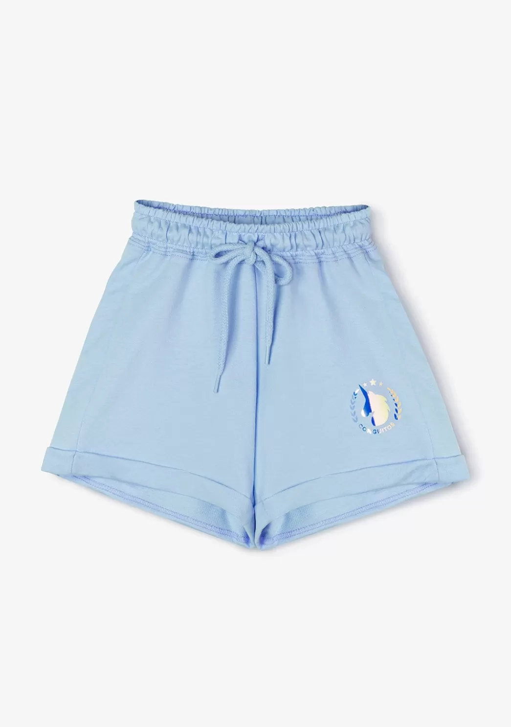 Best Sale Short Deportivo De Niña Liso Unicornio Celeste Shorts
