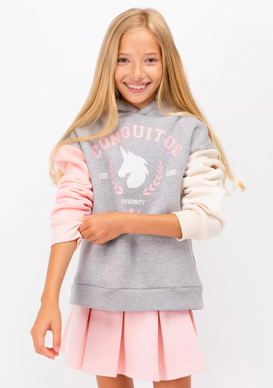 Outlet Sudadera De Niña Unicornio University Gris Sudaderas