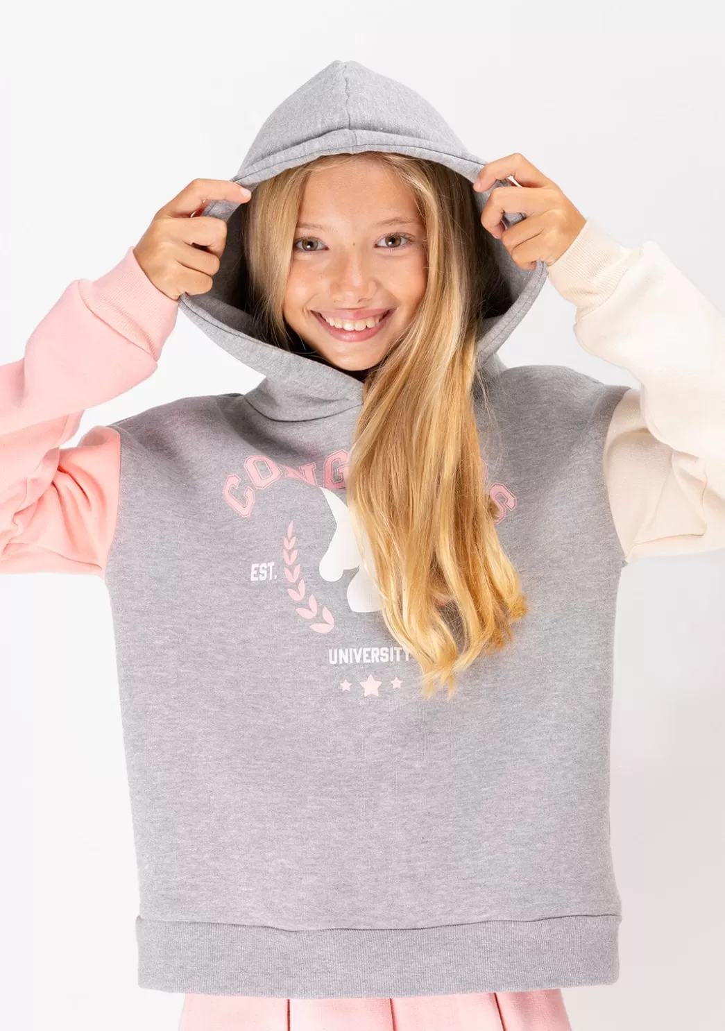 Outlet Sudadera De Niña Unicornio University Gris Sudaderas