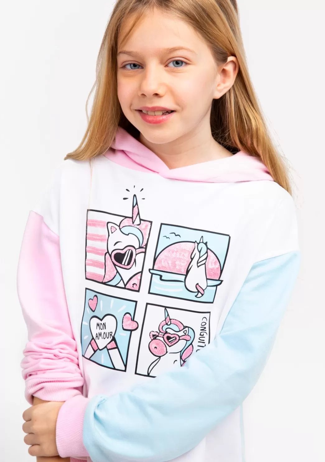 Sale Sudadera Niña Lentejuelas Unicornio Multicolor Sudaderas