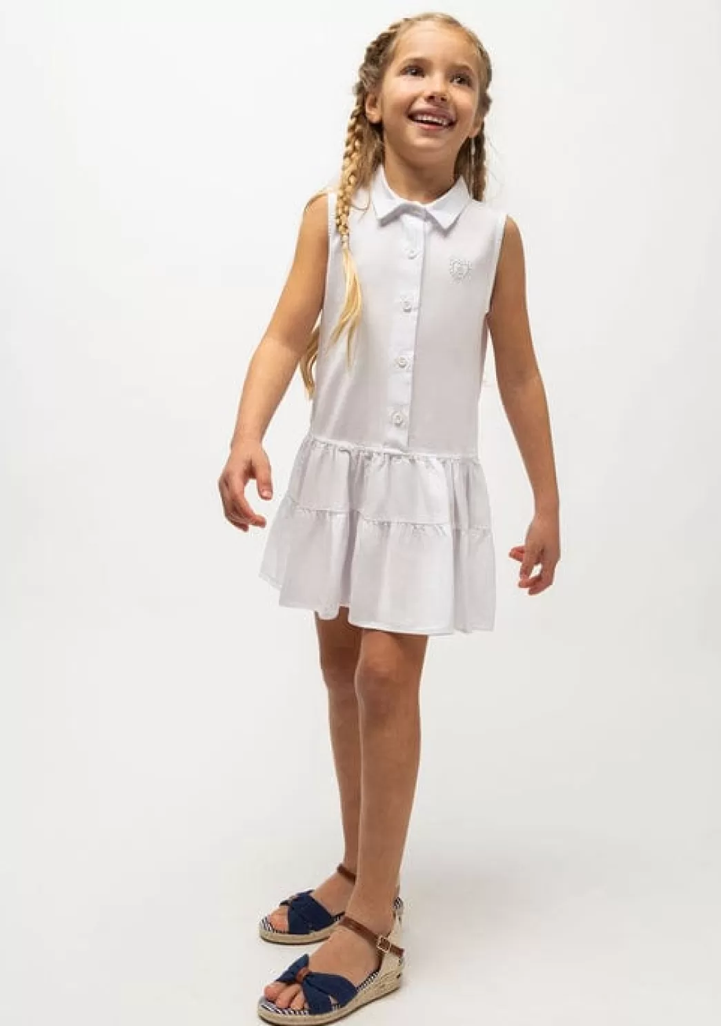 Clearance Vestido Camisero De Niña Blanco Vestidos De Verano | Vestidos