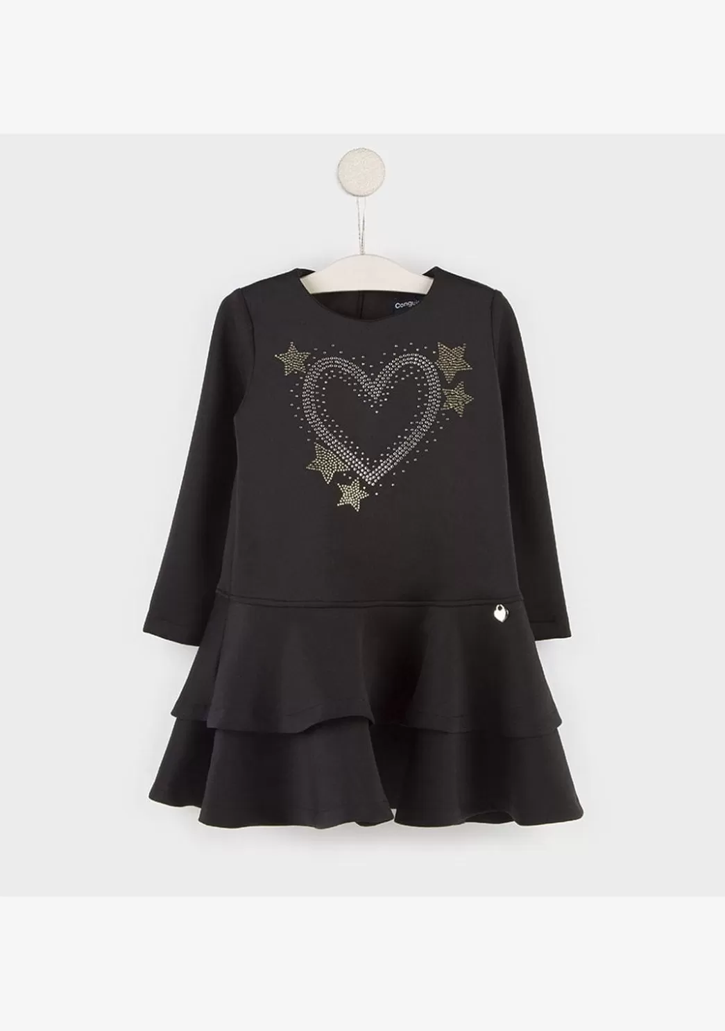 Cheap Vestido De Niña Volantes Corazón Negro Vestidos