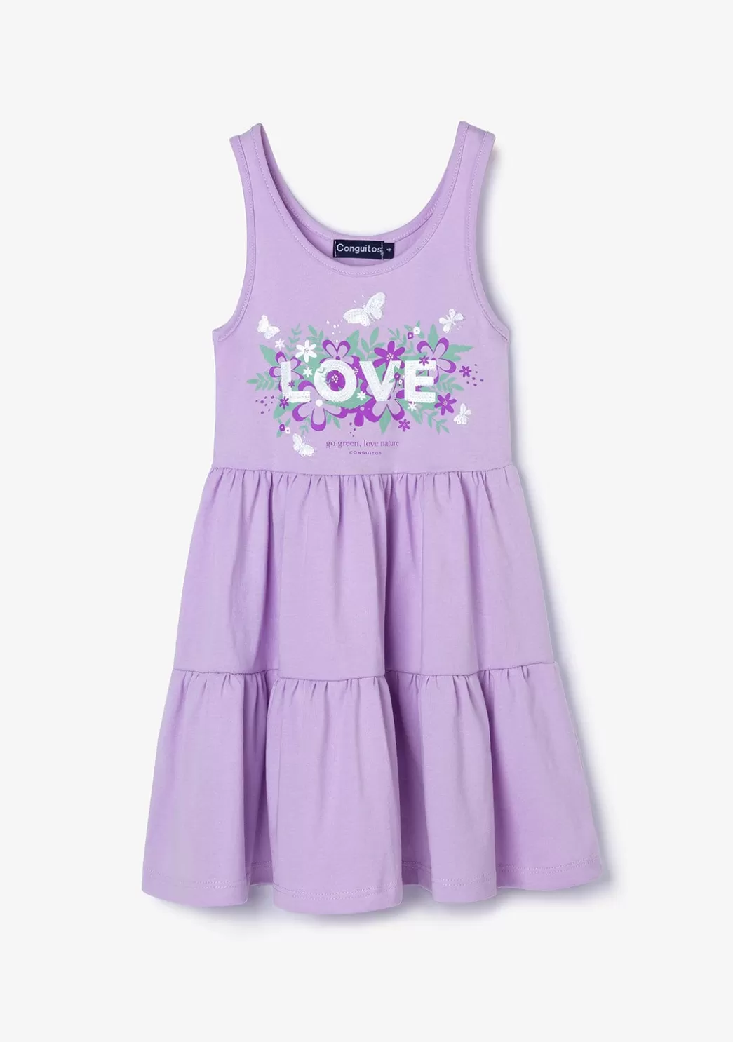 Discount Vestido De Niña Volantes Love Nature Malva Vestidos De Verano | Vestidos