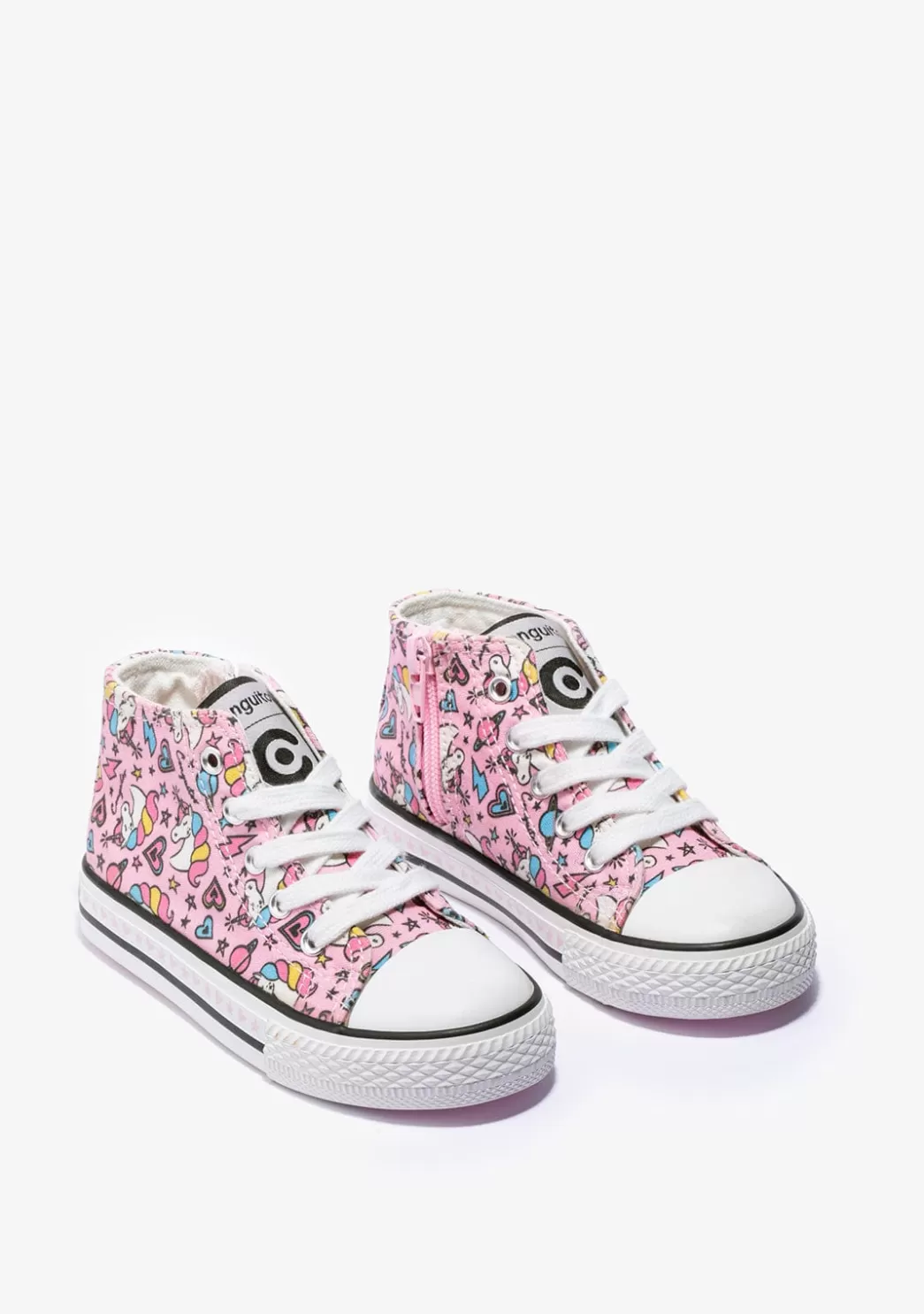 zapatillas_altas_de_nia_cordones_unicornio_lona_rosa_4.webp Hot Zapatillas Altas De Niña Cordones Unicornio Lona Rosa Zapatillas