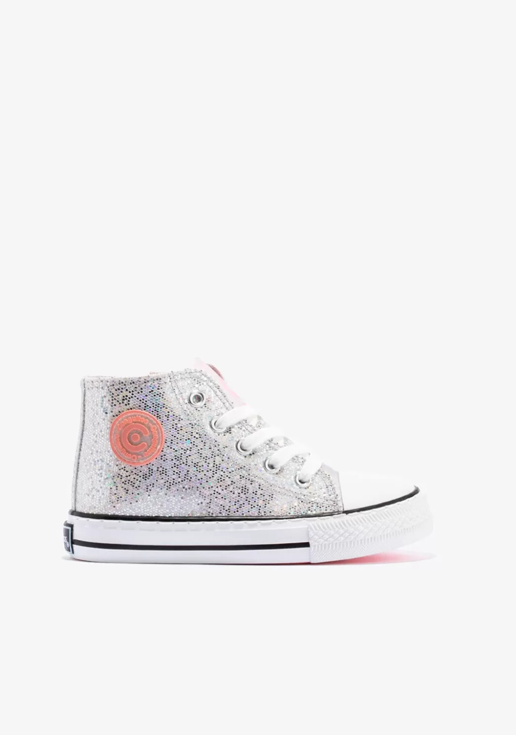 Best Sale Zapatillas Altas De Niña Glitter Plata Zapatillas