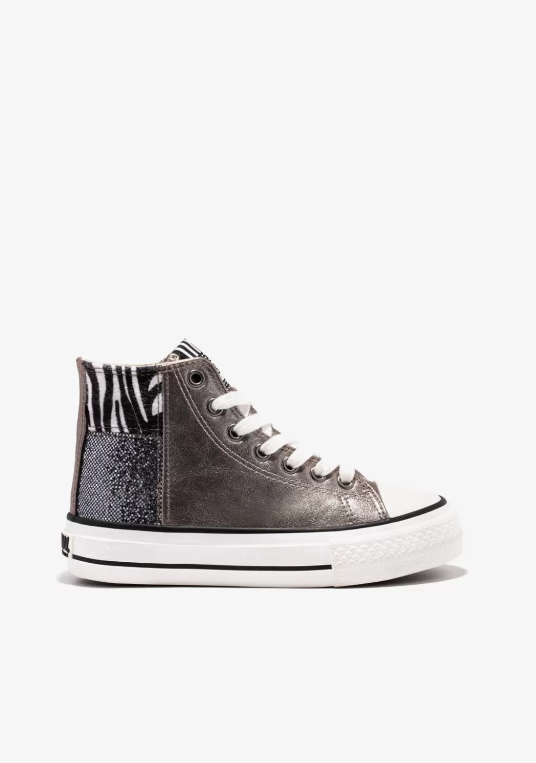 Fashion Zapatillas Altas De Niña Patchwork Multicolor B&W Zapatillas | Zapatillas